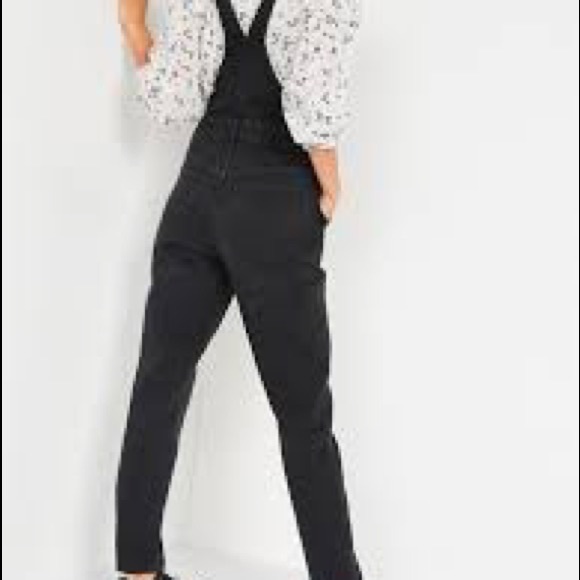 Old Navy O.G. Straight Black Jean Overalls - Picture 3 of 7